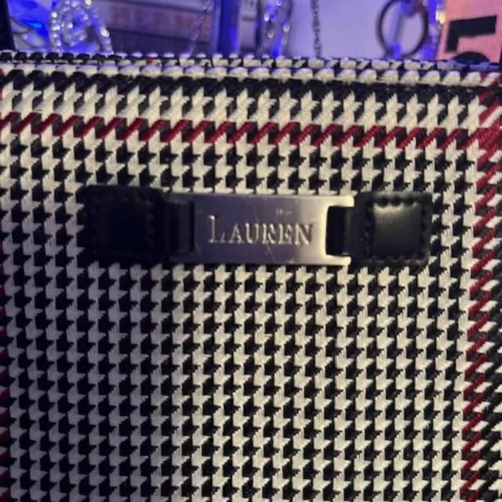 Lauren Ralph Lauren Handbag 10x10 and Coin/Card Holder Wallet Set of 2 EUC - Picture 3 of 10